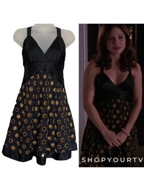 ASO Brooke Davis One Tree Hill Catherine Malandrino Silk Polka Dot Dress Size 6
